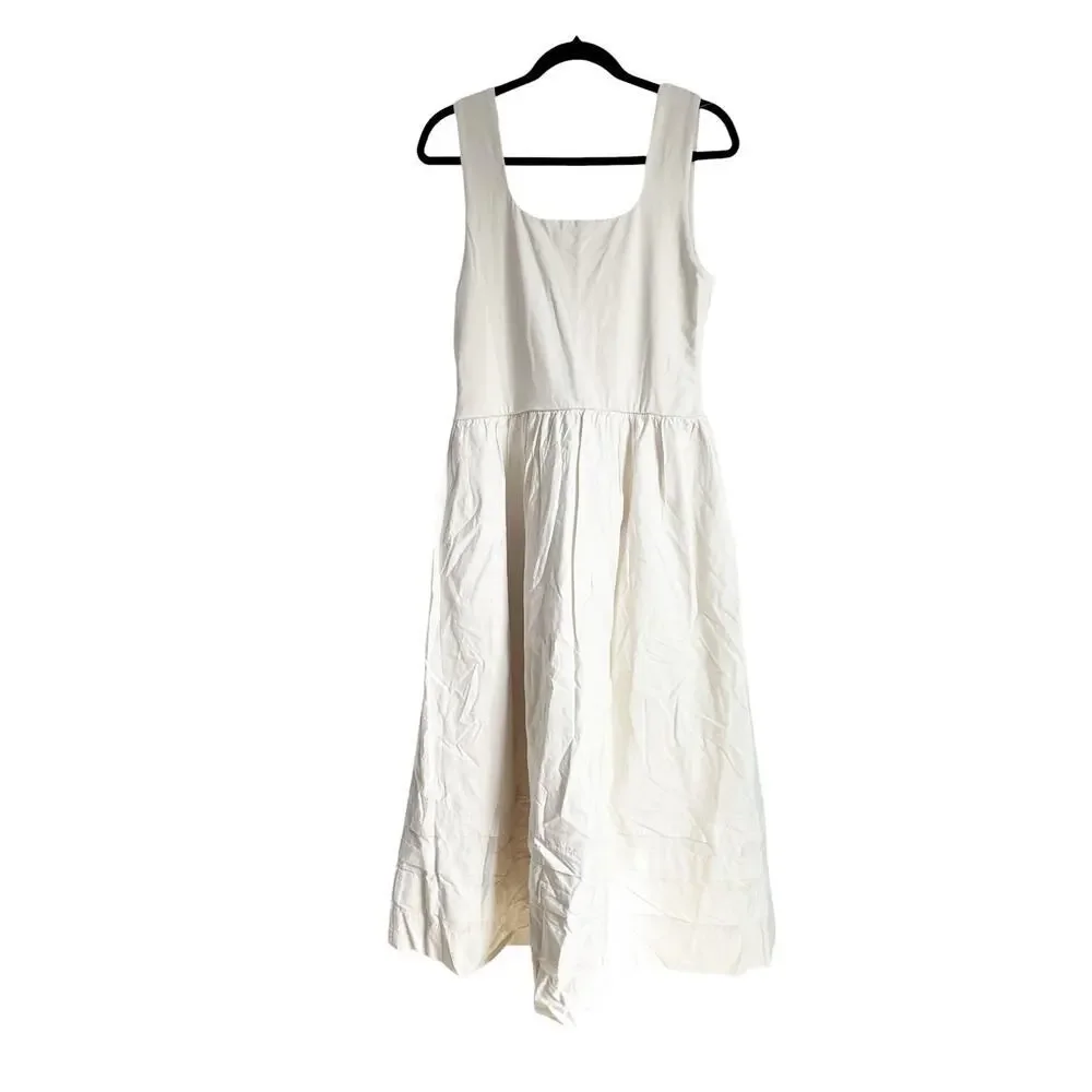 J. Crew Women's Drop-Waist Mixy Maxi Dress Sleeveless Natural Size Large NWT